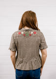 The Dixie Gingham Embroidery Top