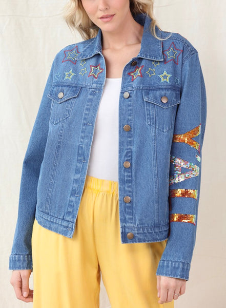 Texas Denim Embroidery Jacket