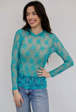 Turquoise Lace Top