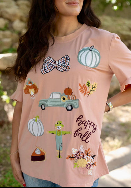 Festive Fall Embroidery Top
