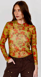 Olive Cowboy Mesh Top