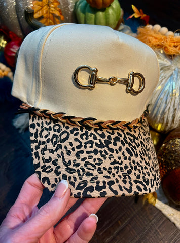 The Suzie Leather Aztec Patch Cap