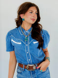 Denim Pearl Snap