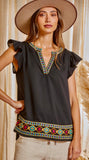 The Black Crissi Embroidery Top