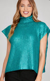 Metallic Foil Sweater Top