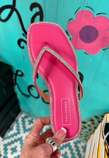 Yellowbox Fuchsia Crystal FlipFlops