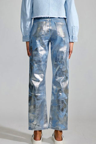 KanCan Silver Foil Jeans