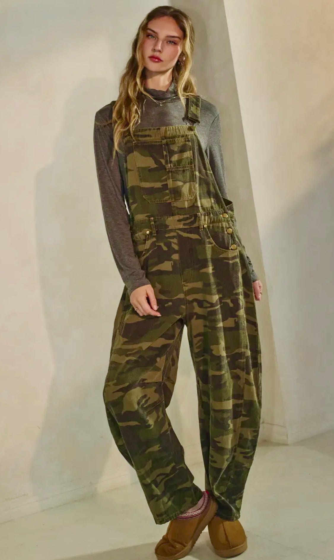 Camo Barrel Overalls
