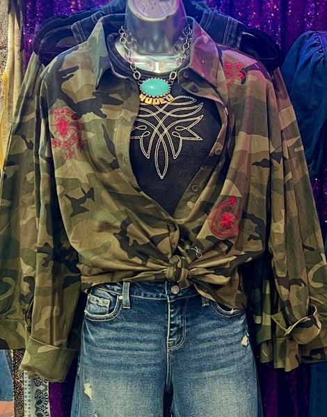 Camo Embroidery Shirt