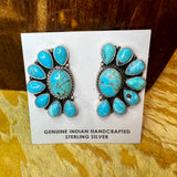 Authentic Turquoise Half Cluster Earrings