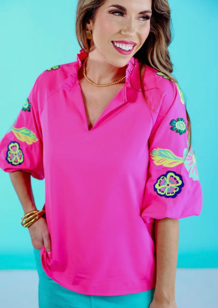 The Janzen Embroidery Sleeve Top