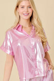 The Melanie Metallic Pink Top