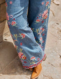 Floral Embroidery Jeans