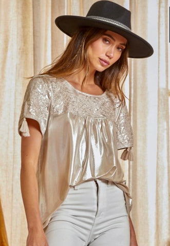 Shimmer Embroidery Top
