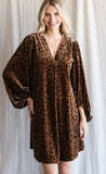 Leopard Velvet Dress