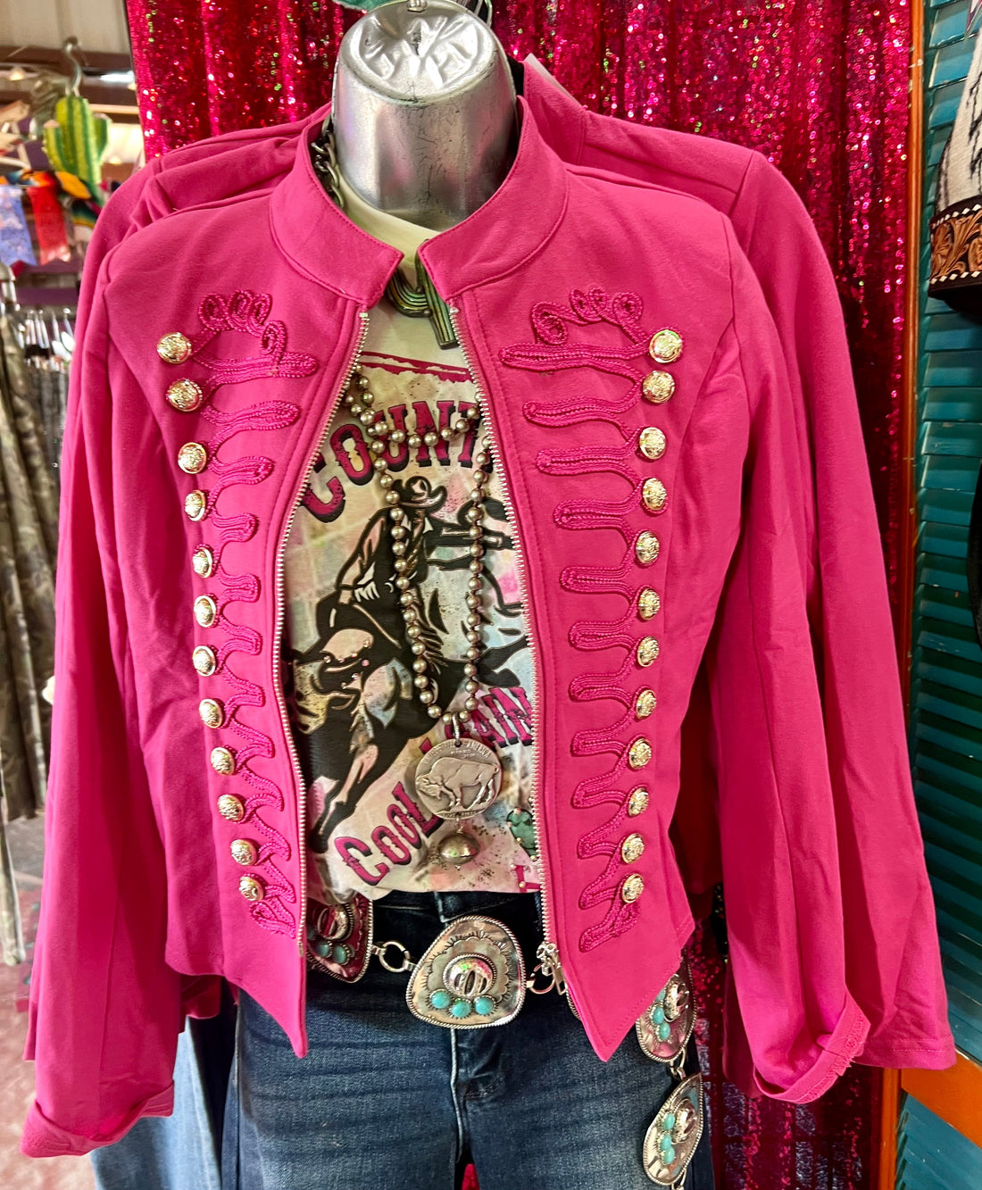 Hot Pink Military Jacket