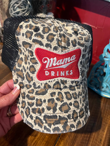 Leopard Mama Drinks Cap