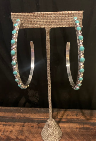 Authentic Turquoise Hoops