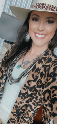 Navajo Initial Necklace w/ Turquoise Drop