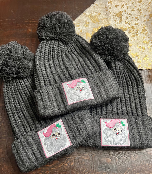 Santa Embroidery Patch Beanie