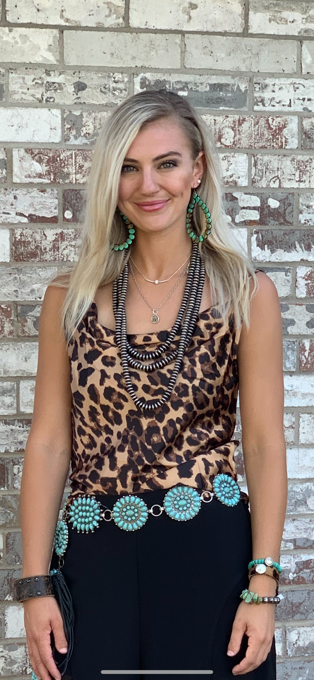Triple Strand Faux Fluted Navajo Pearl Necklace