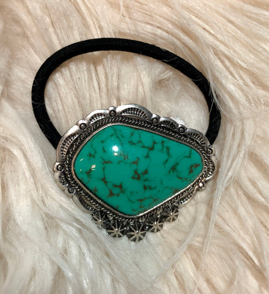 Turquoise Slab Hair Tie